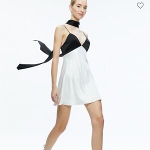Alice + Olivia Julienne Black and White Mini Dress